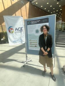 Verónica Zuccarelli Freire with our poster in the ACE Gallery