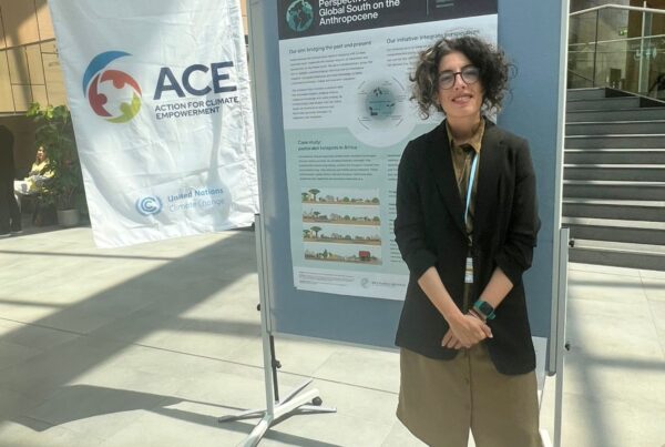 Verónica Zuccarelli Freire with our poster in the ACE Gallery